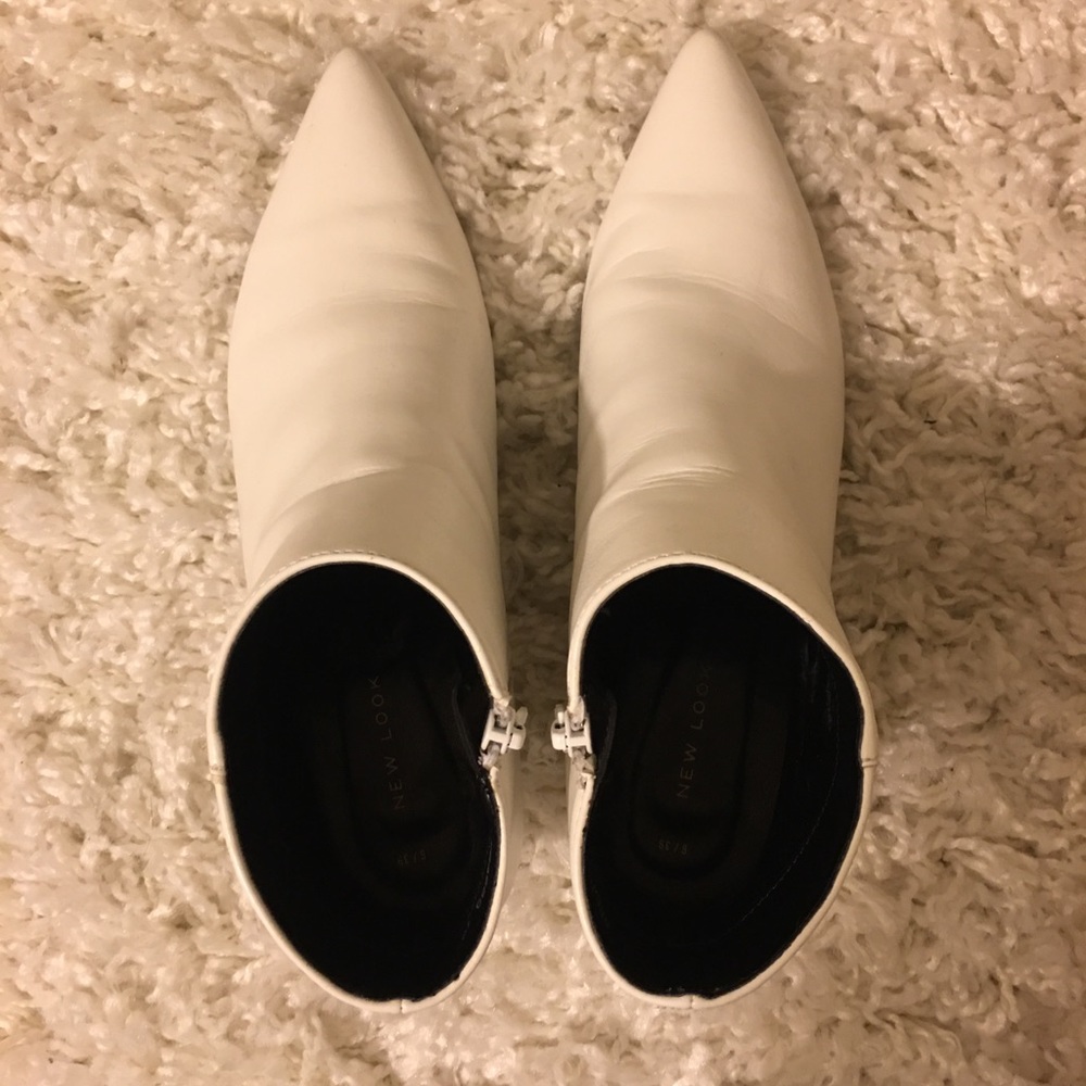 ASOS New Look White Kitten heel booties